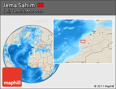 Shaded Relief Location Map of Jema Sahim
