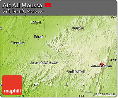 Physical Map of Aït Ali Moussa