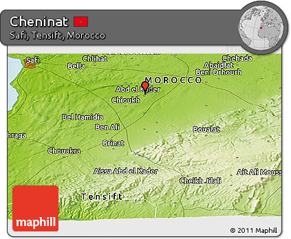 Physical Panoramic Map of Cheninat