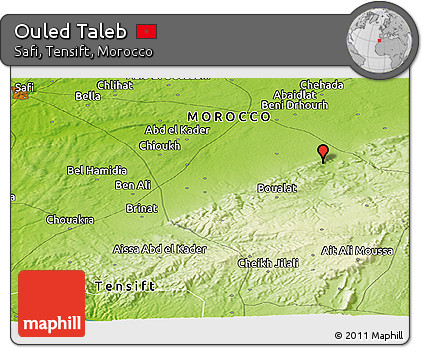 Physical Panoramic Map of Ouled Taleb