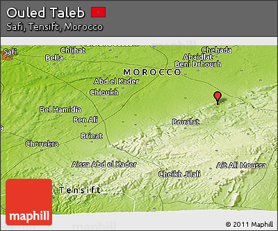 Physical Panoramic Map of Ouled Taleb