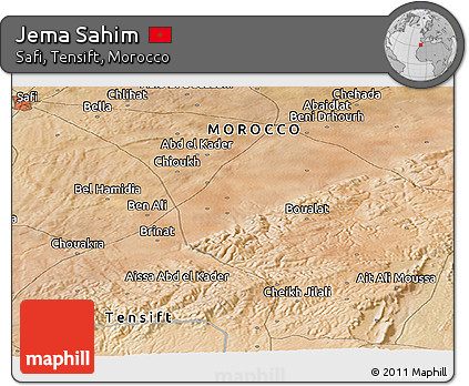 Satellite Panoramic Map of Jema Sahim