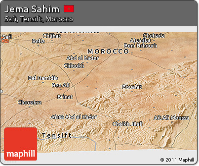 Satellite Panoramic Map of Jema Sahim