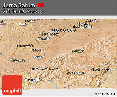 Satellite Panoramic Map of Jema Sahim