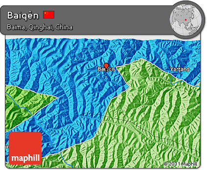 Political 3D Map of Baiqên