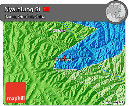 Political 3D Map of Nyainlung Si