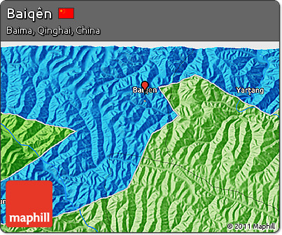 Political 3D Map of Baiqên