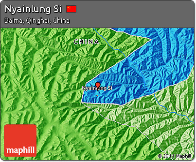 Political 3D Map of Nyainlung Si