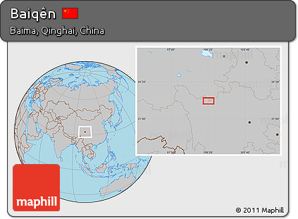 Gray Location Map of Baiqên