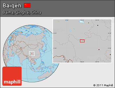 Gray Location Map of Baiqên