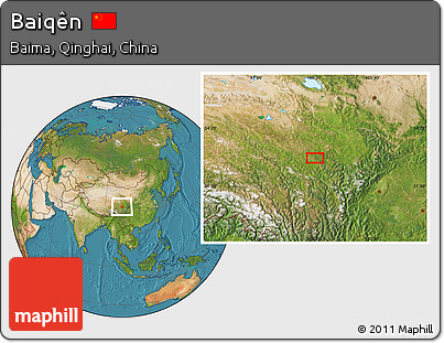Satellite Location Map of Baiqên
