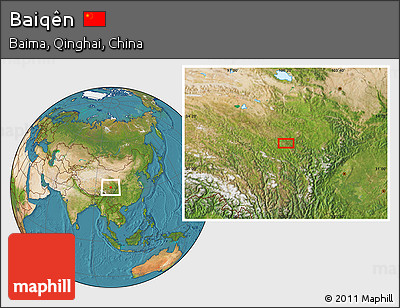 Satellite Location Map of Baiqên