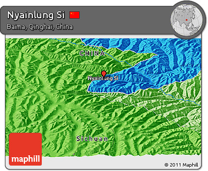 Political Panoramic Map of Nyainlung Si
