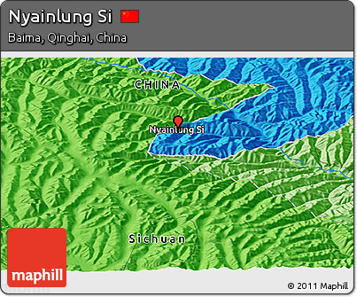 Political Panoramic Map of Nyainlung Si