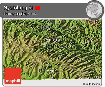 Satellite Panoramic Map of Nyainlung Si