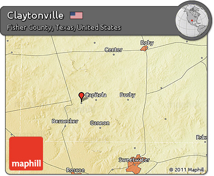 Physical 3D Map of Claytonville