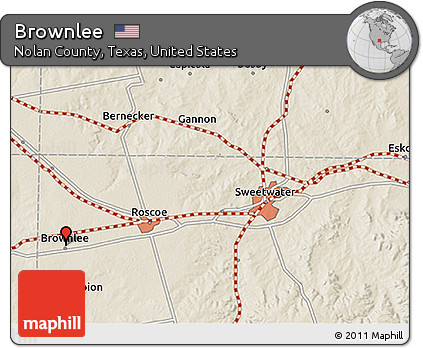 Shaded Relief 3D Map of Brownlee