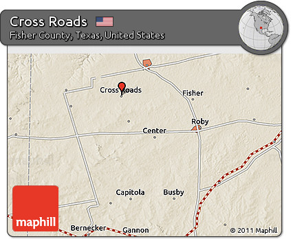 Shaded Relief 3D Map of Cross Roads