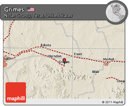 Shaded Relief 3D Map of Grimes