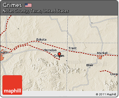 Shaded Relief 3D Map of Grimes