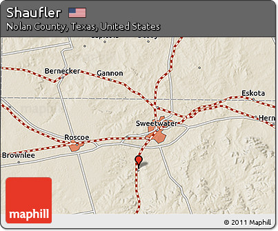Shaded Relief 3D Map of Shaufler