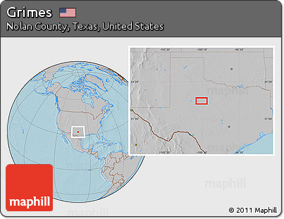 Gray Location Map of Grimes, hill shading