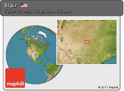 Satellite Location Map of Blair