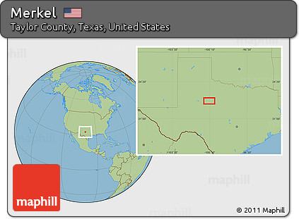Savanna Style Location Map of Merkel