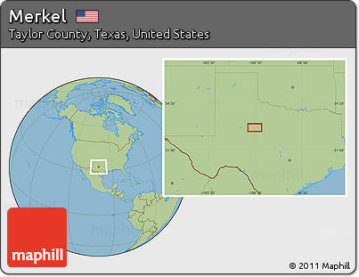 Savanna Style Location Map of Merkel