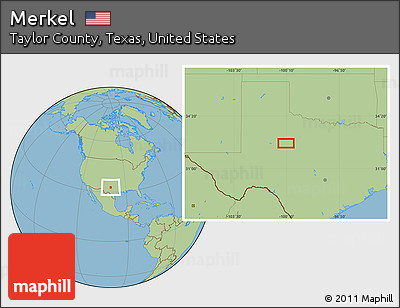 Savanna Style Location Map of Merkel