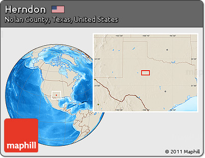 Shaded Relief Location Map of Herndon