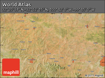 Satellite Map of the Area around 32° 36' 26" N, 100° 13' 29" W