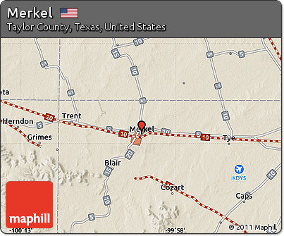 Shaded Relief Map of Merkel