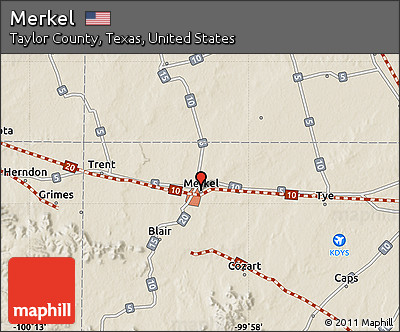 Shaded Relief Map of Merkel