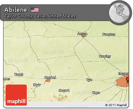 Physical Panoramic Map of Abilene
