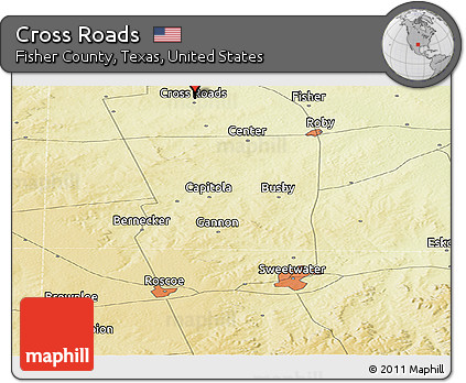 Physical Panoramic Map of Cross Roads