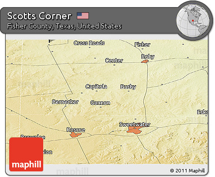 Physical Panoramic Map of Scotts Corner
