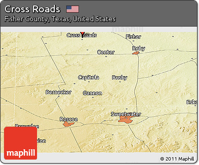 Physical Panoramic Map of Cross Roads