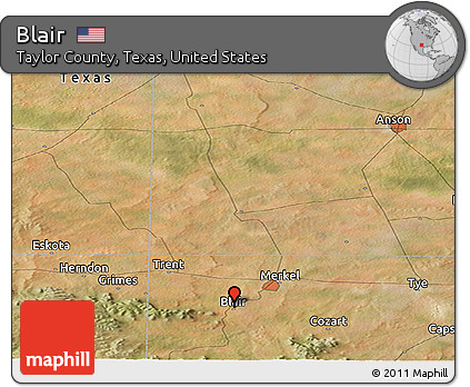 Satellite Panoramic Map of Blair