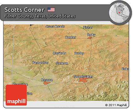 Satellite Panoramic Map of Scotts Corner