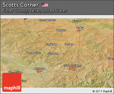 Satellite Panoramic Map of Scotts Corner