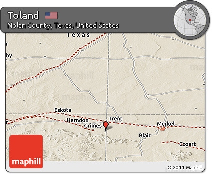 Shaded Relief Panoramic Map of Toland