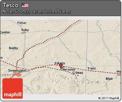 Shaded Relief Panoramic Map of Tesco