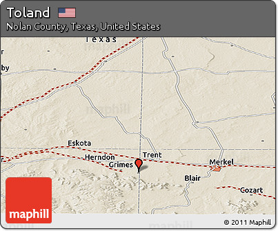 Shaded Relief Panoramic Map of Toland