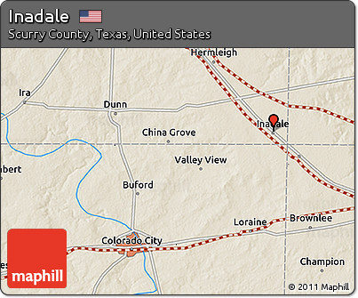 Shaded Relief 3D Map of Inadale