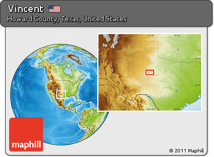 Physical Location Map of Vincent