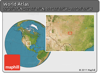 Satellite Location Map of the Area around 32° 36' 26" N, 101° 4' 29" W