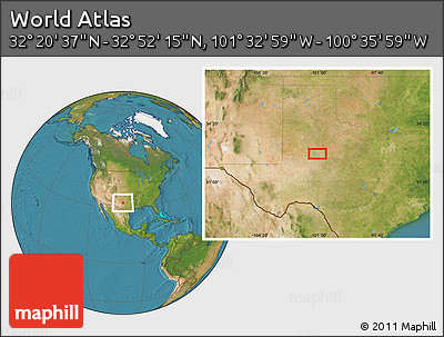 Satellite Location Map of the Area around 32° 36' 26" N, 101° 4' 29" W