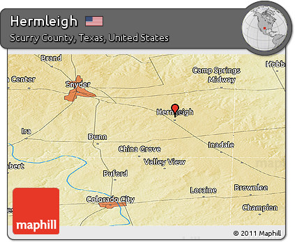 Physical Panoramic Map of Hermleigh