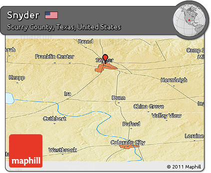 Physical Panoramic Map of Snyder